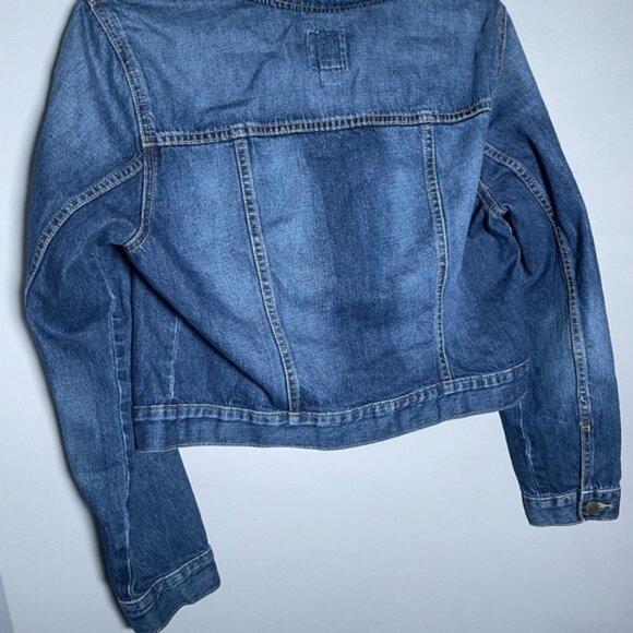 Old Navy Large Jean Jackets Summer Fall Denim Coat Stretch ON Blue Cotton Casual - Picture 12 of 14